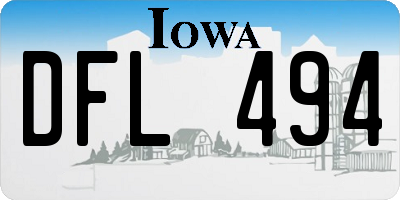 IA license plate DFL494
