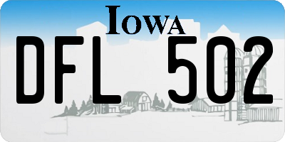 IA license plate DFL502