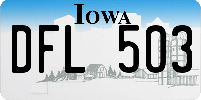 IA license plate DFL503