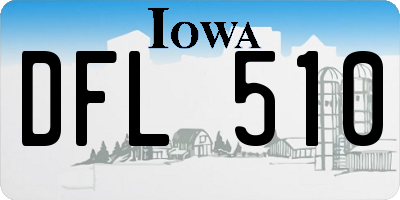 IA license plate DFL510