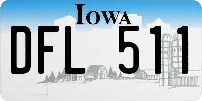 IA license plate DFL511