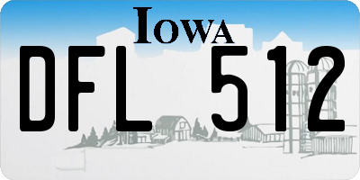 IA license plate DFL512