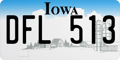 IA license plate DFL513