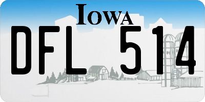 IA license plate DFL514