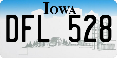 IA license plate DFL528