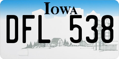 IA license plate DFL538