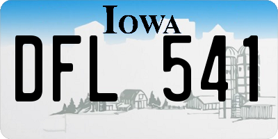 IA license plate DFL541