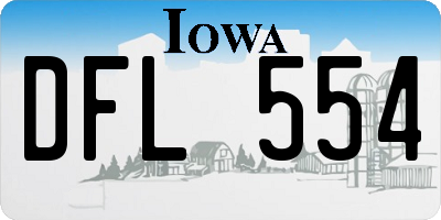 IA license plate DFL554