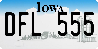 IA license plate DFL555