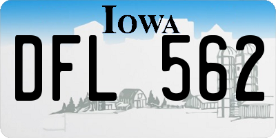 IA license plate DFL562