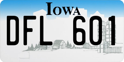 IA license plate DFL601