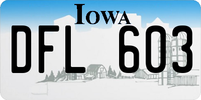 IA license plate DFL603