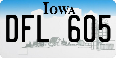 IA license plate DFL605