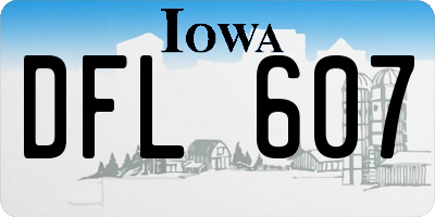 IA license plate DFL607