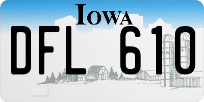 IA license plate DFL610