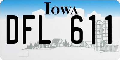 IA license plate DFL611