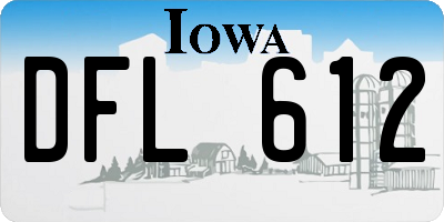 IA license plate DFL612