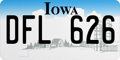 IA license plate DFL626