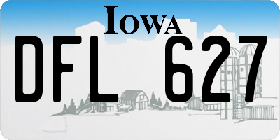 IA license plate DFL627