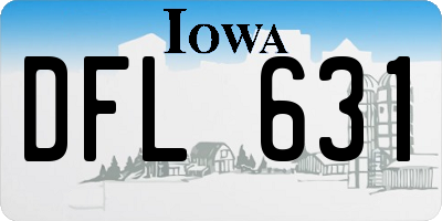 IA license plate DFL631