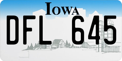IA license plate DFL645