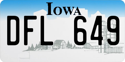 IA license plate DFL649