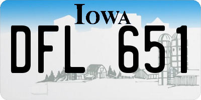 IA license plate DFL651
