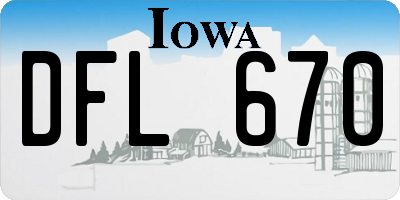 IA license plate DFL670
