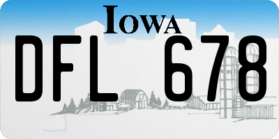 IA license plate DFL678
