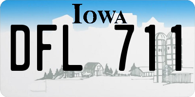 IA license plate DFL711