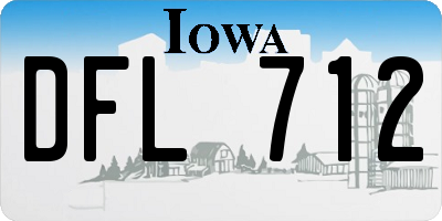 IA license plate DFL712