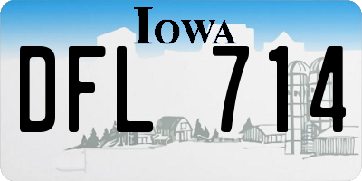 IA license plate DFL714