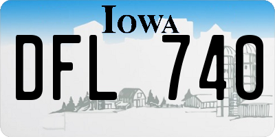 IA license plate DFL740