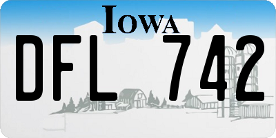 IA license plate DFL742