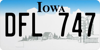 IA license plate DFL747