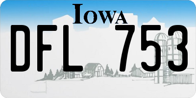 IA license plate DFL753