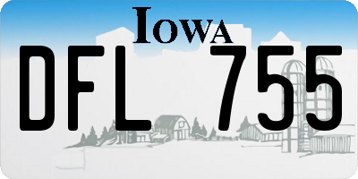 IA license plate DFL755