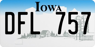 IA license plate DFL757
