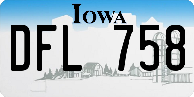IA license plate DFL758
