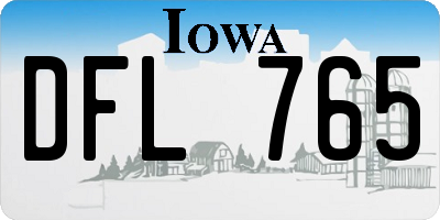 IA license plate DFL765