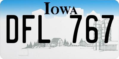 IA license plate DFL767