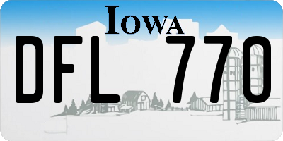 IA license plate DFL770