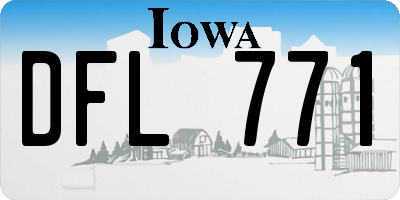 IA license plate DFL771