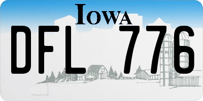 IA license plate DFL776
