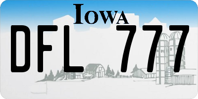 IA license plate DFL777