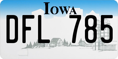 IA license plate DFL785