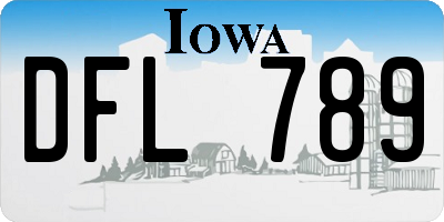 IA license plate DFL789