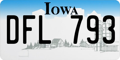 IA license plate DFL793