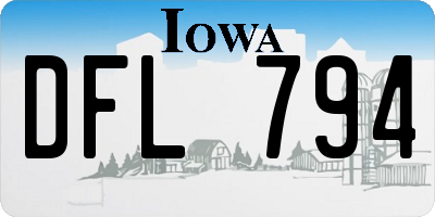 IA license plate DFL794