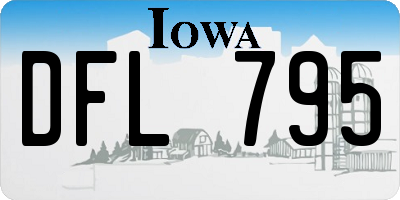 IA license plate DFL795